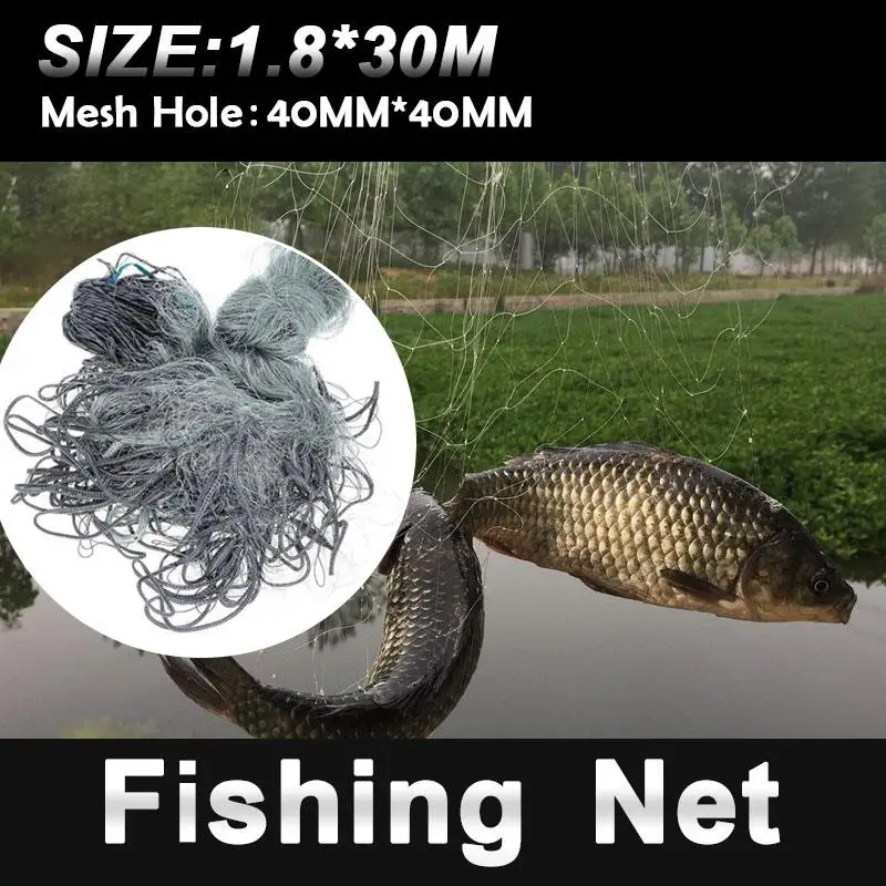 

Practical Fishing Gill Net Mesh Hole Net 3 Floors Folding Fishnet Salvage Network Fish Line Multifilament Gill Net Durable Gray