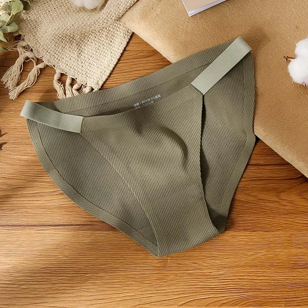 Женские хлопковые трусики тонкие дышащие с треугольниками нижнее белье низкая
