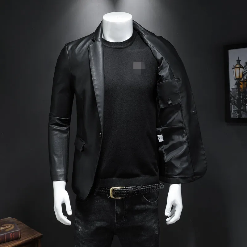 Весенне-осенний мужской блейзер приталенный деловой повседневный костюм из