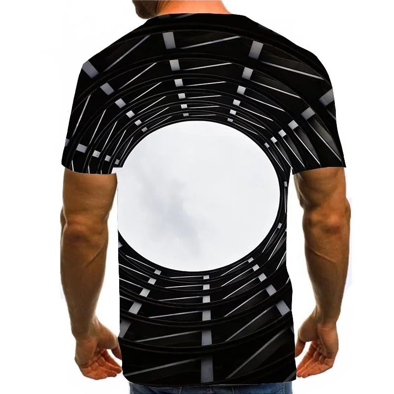 

Men Graphic T Shirts 3D Print Shirt Round Neck Summer Short Sleeve Daily Tops Abstract Tees Black
