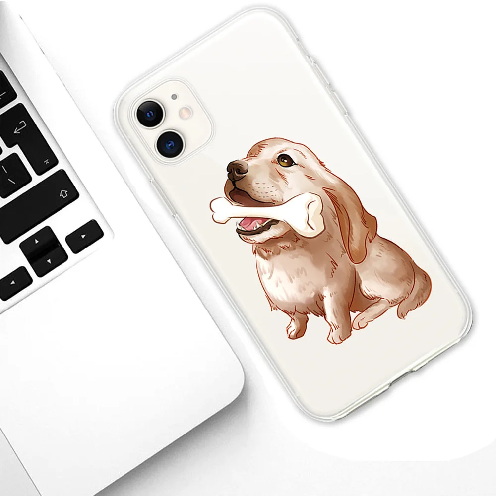 Мягкая задняя крышка из ТПУ для iPhone 11 Pro MAX милый мультяшный французский корги