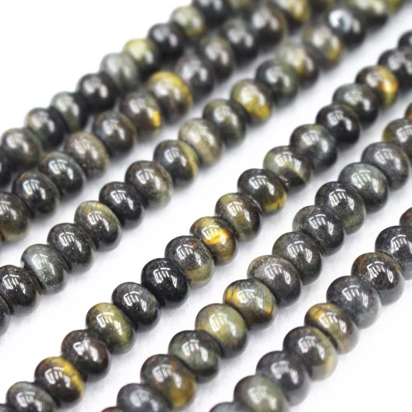 Оптовая продажа натуральные бусины россыпью Tigereye гладкие круглые 4x6 мм 5x8