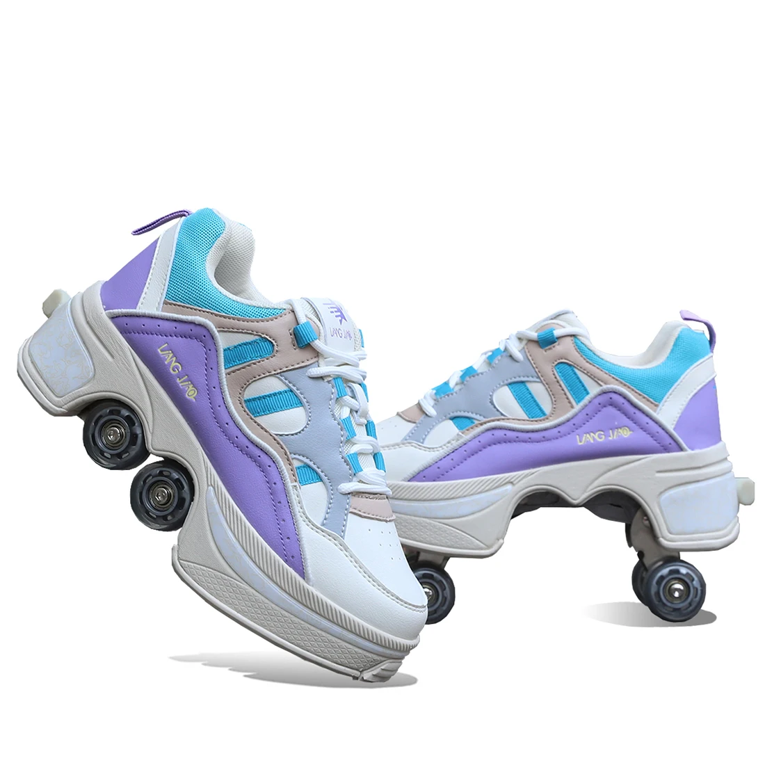 2021 Deform Wheel Skates Roller Skate Shoes With 4-Wheel Casual Deformation Parkour Runaway Sneakers For Children Rounds Walk