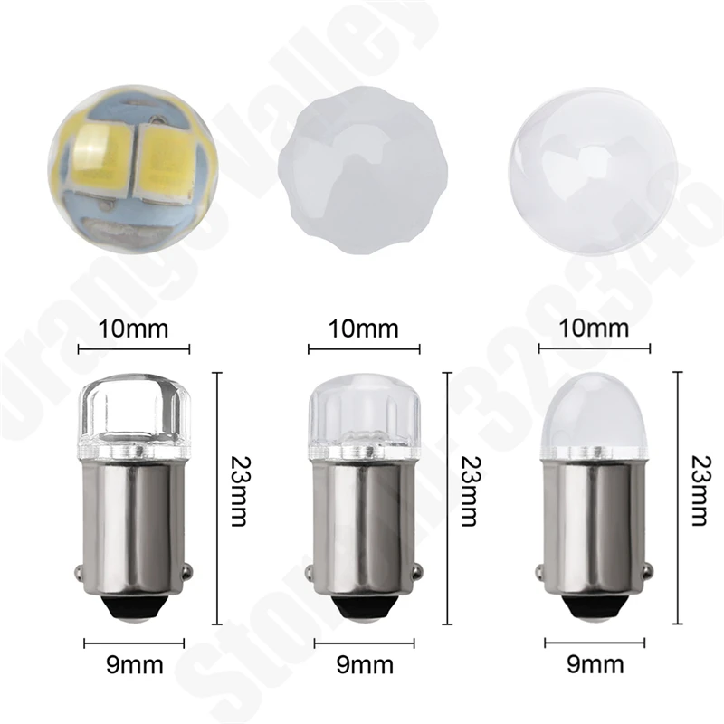 10 шт. T4W BA9S LED лампочка 12V H6W для задней карты автомобиля светильник 2835 SMD Белый автомобильный парковочный фонарь 6000K включен.