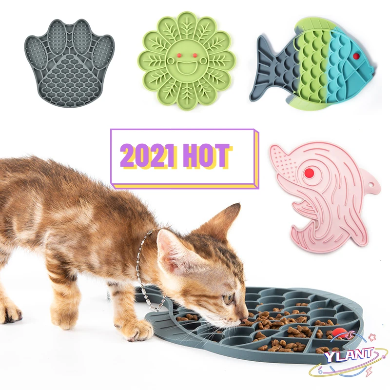 

В форме рыбы силиконовый миска для собак, коврик для лизания, миска для медленного кормления, миска для мелких и средних собак, щенков, кошек,...