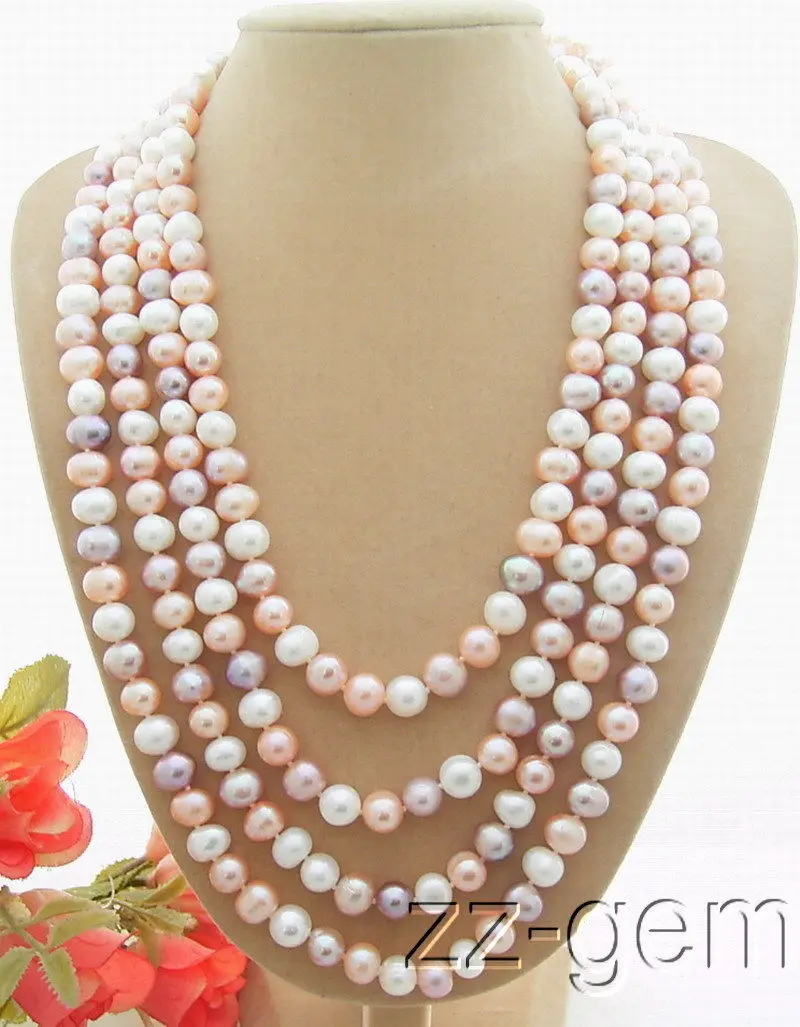 

Natural 10mm Pink And Purple Pearl Necklace