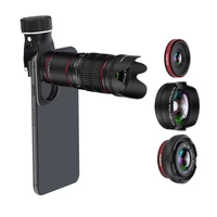phone camera lens kit universal wide angle lens set 20x optical zoom lens telescope telephoto clip on for mobile phone camera