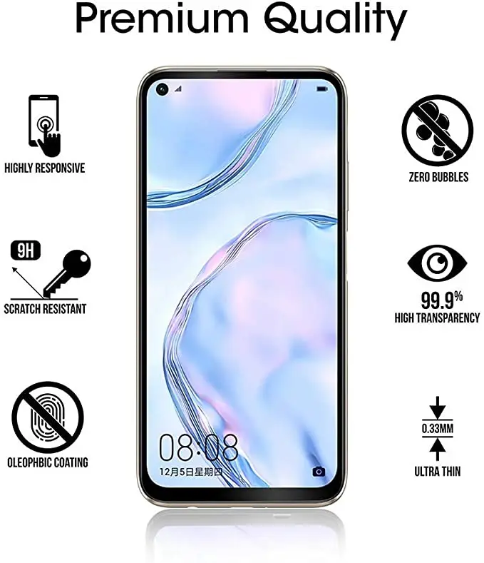 Рамка 3 в 1 + камера закаленное стекло для Huawei P40 Lite Защитное экрана на защитное