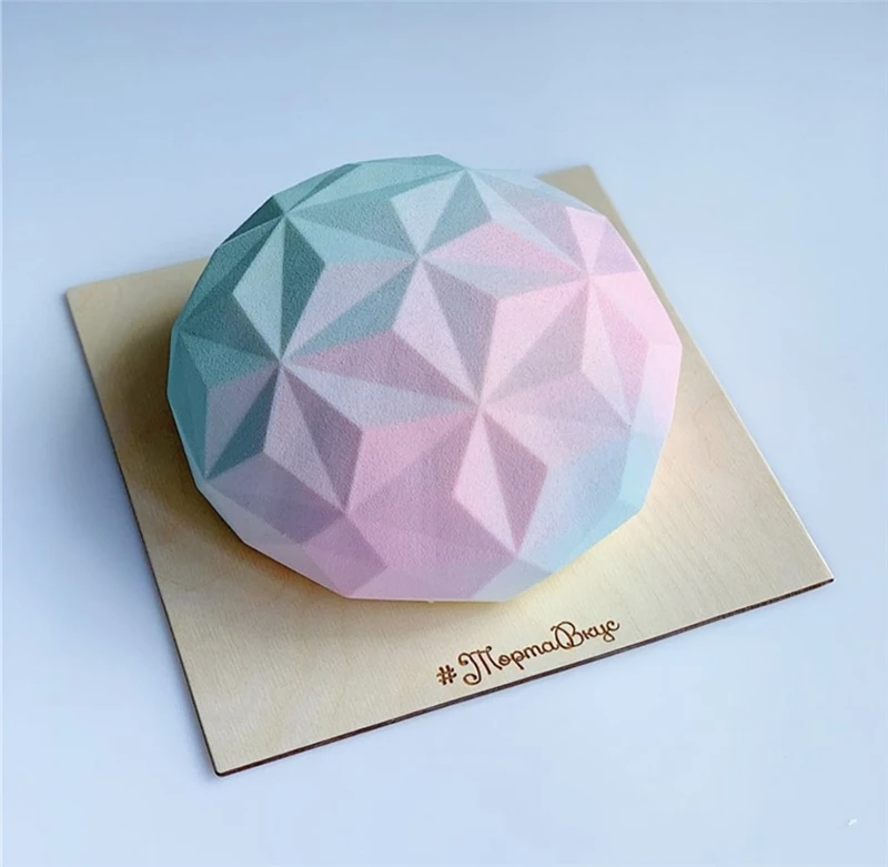 3D Бриллиантовая круглая силиконовая форма для мусса искусство шоколадных конфет