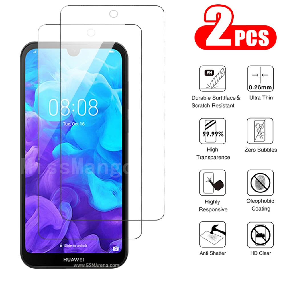 Закаленное стекло для Huawei Y5 Y6 Y7 Prime 2019 Y9 защитное защитная пленка из закаленного