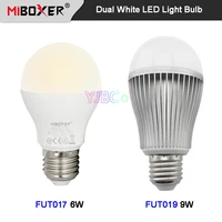 miboxer 6w 9w e27 dual white led light bulb fut017 fut019 ac110 220v smart indoor lamp 2 4g rf remote app voice control