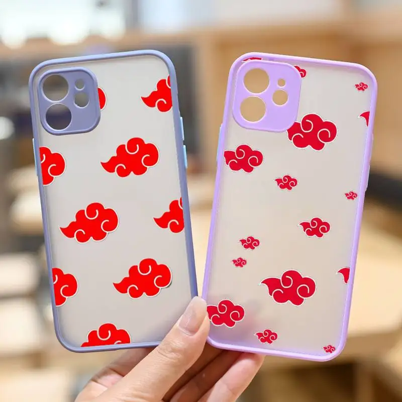 

ANIME RED Cloud Phone Case For IPhone 12 11 13 Pro Max XR XS Max X SE2 6s 7 8 PlusHard Shockproof Gray Case