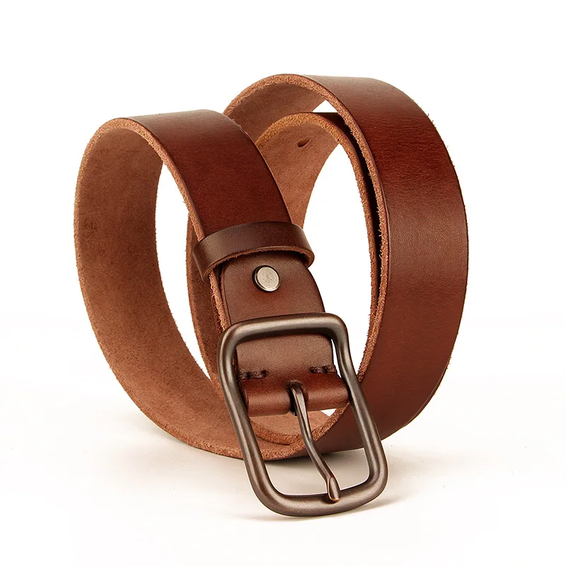 Top Cow genuine leather belts for men jeans belt designer pin buckle retro vintage mens cowboy belt male ceinture