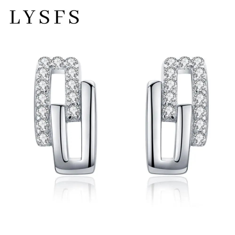 LYSFS Silver 925 Jewelry Classic Style Cute 925 Sterling Silver Stud Earrings for Women Female silver Earrings