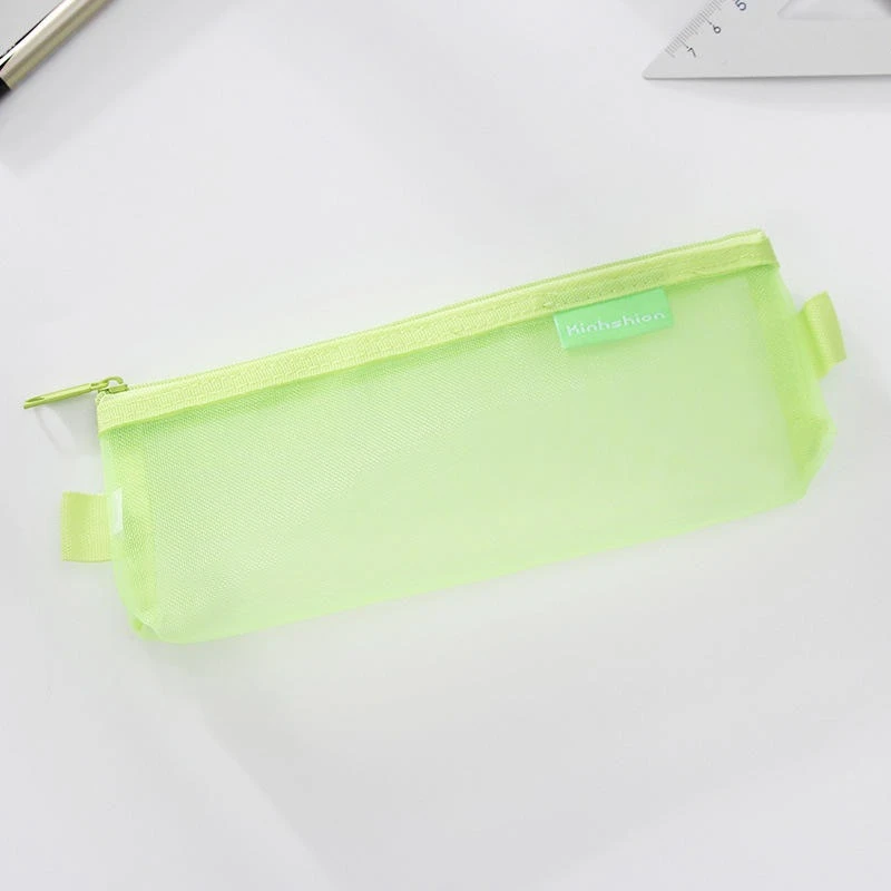 Green S 1 шт. простой Нейлоновый прозрачный сетчатый чехол для карандашей для офиса, студентов, чехол для карандашей s, канцелярский органайзер, школьная коробка для ручек, от поставщиков - Цвет: Green S