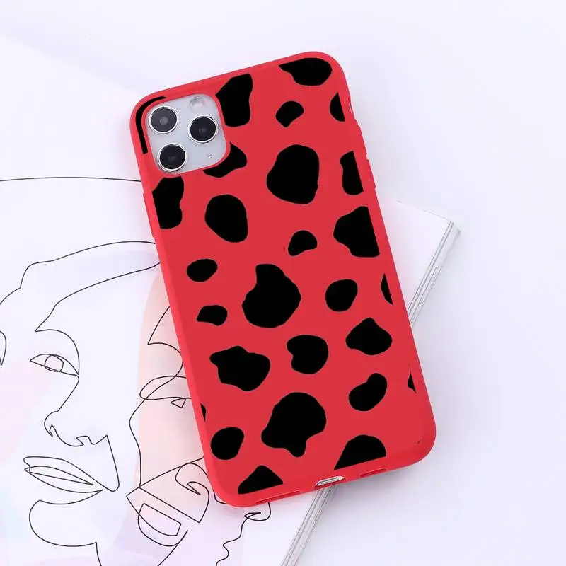 

cow painting fashion universal funny shell Phone Case Candy Color for iPhone 6 7 8 11 12 s mini pro X XS XR MAX Plus