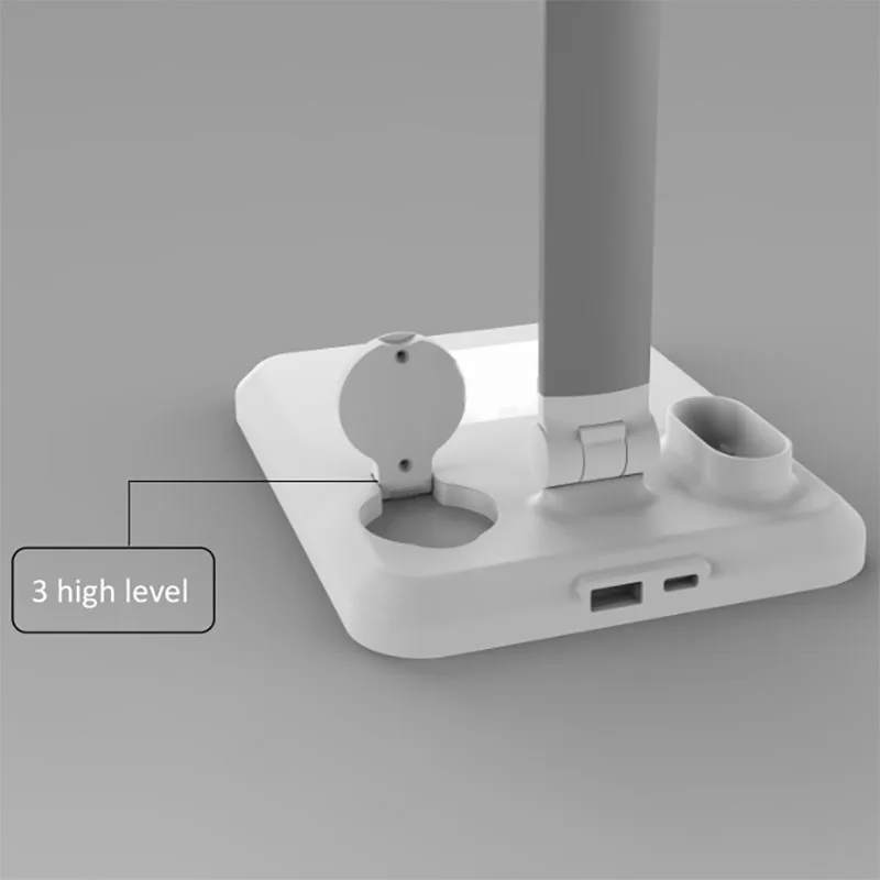 

Bedside Lamp USB Bedside Table Desk Lamp 3 USB Charging Ports Qi Wireless Charging Pad LED Light Bedroom Nightstand Living Room