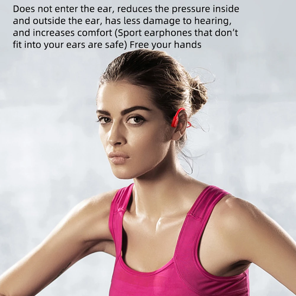 Беспроводные Bluetooth наушники с костной проводимостью ушной крючок спортивные