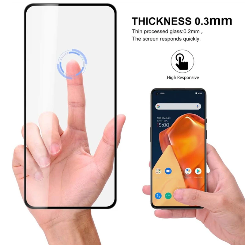 Protector de pantalla para Oneplus 9 5G, pel&iacute;cula transparente de vidrio templado para Oneplus 9 5G, vidrio Protector 2021, 2 uds.-1