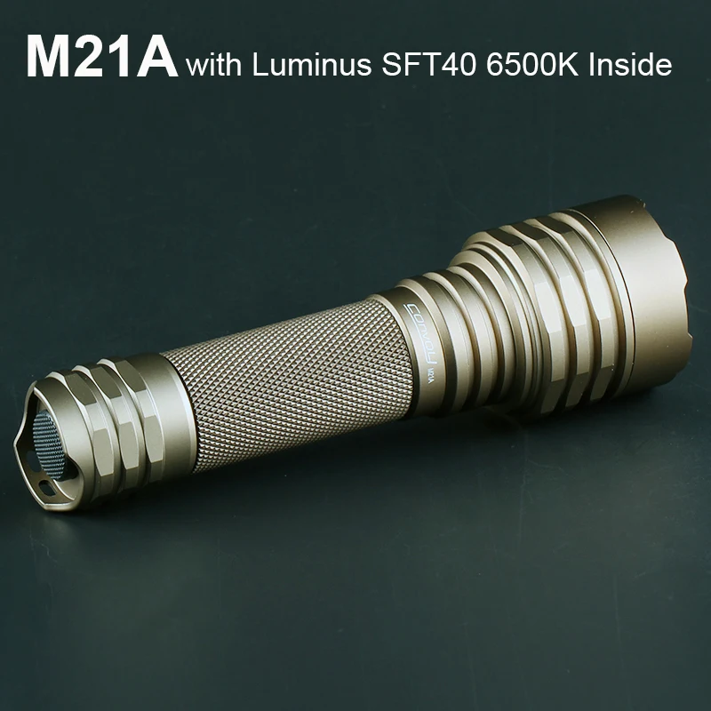 Satin Al Konvoy El Feneri M21A Ile Luminus SFT40 Linterna Led Yüksek Güçlü 21700 Flash Meşale ışık Sıcaklık Koruması Kamp Lambası