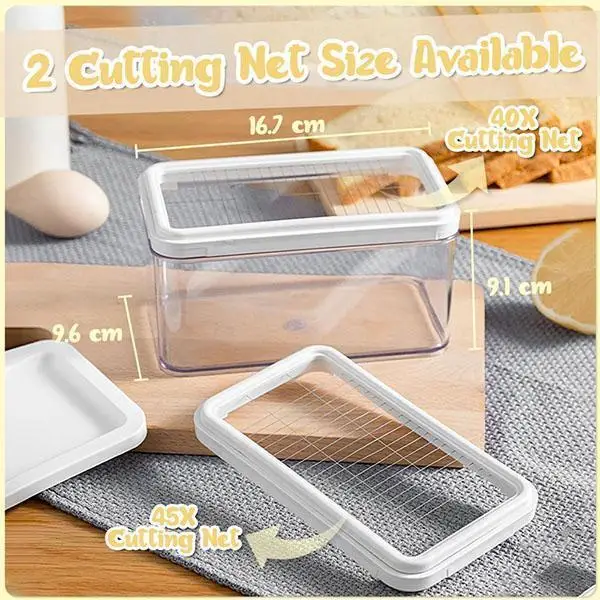 

Two Grid/Three Grid Plastic Butter Dish With Lid Butter Keeper Container Storage Cutter Slicer Great for Kitchen Storage & Decor