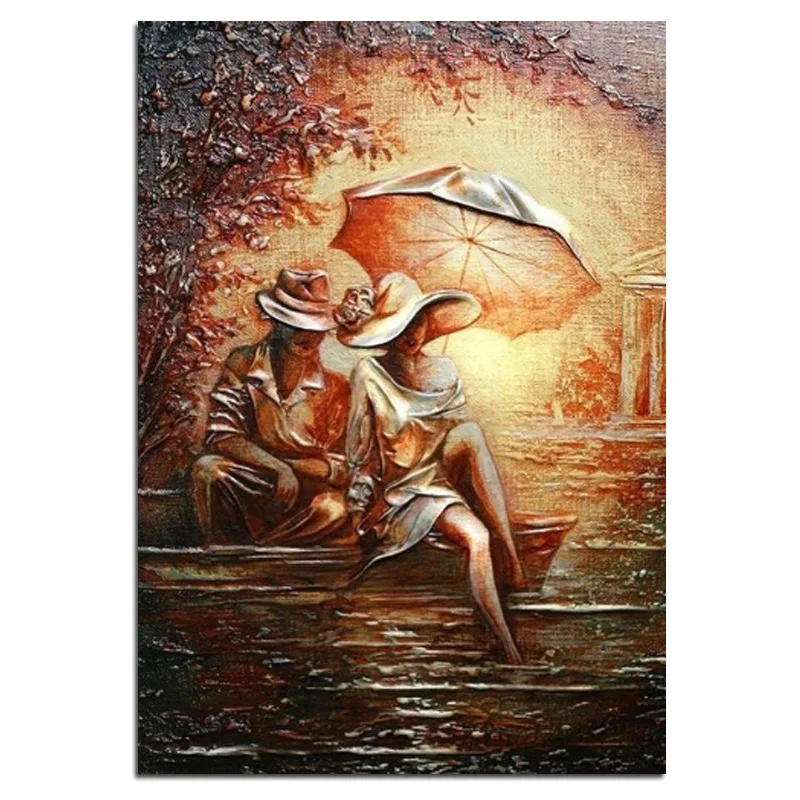 

Абстрактная картина на холсте Золотая пара