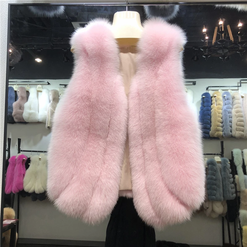ZDFURS* натуральный Лисий меховой жилет для женщин Зима Осень Теплый Женский жилет без рукавов из лисьего меха женский цветной натуральный короткий жилет
