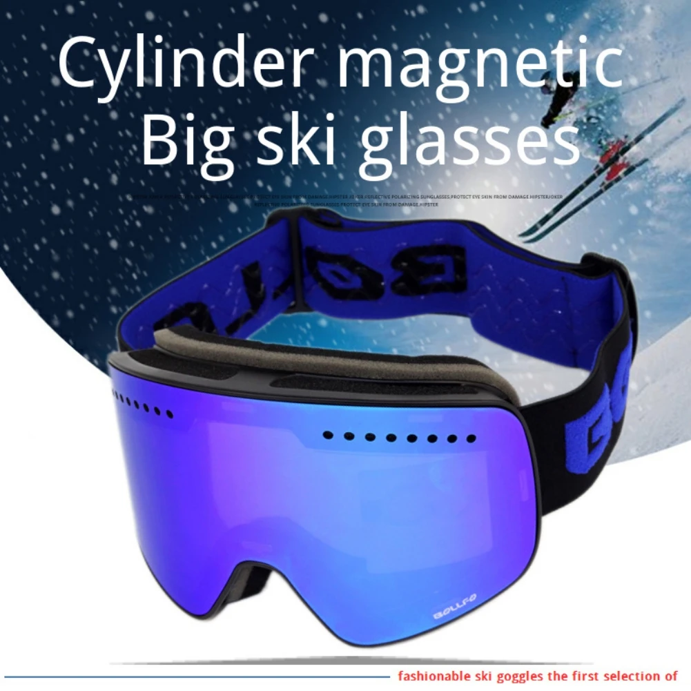 

Мужские и женские лыжные очки с магнитными двухслойными поляризованными линзами, незапотевающие очки UV400 для сноуборда, очки для катания на...