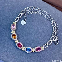 kjjeaxcmy fine jewelry 925 sterling silver inlaid natural tourmaline popular chinese style new womens bracelet support check