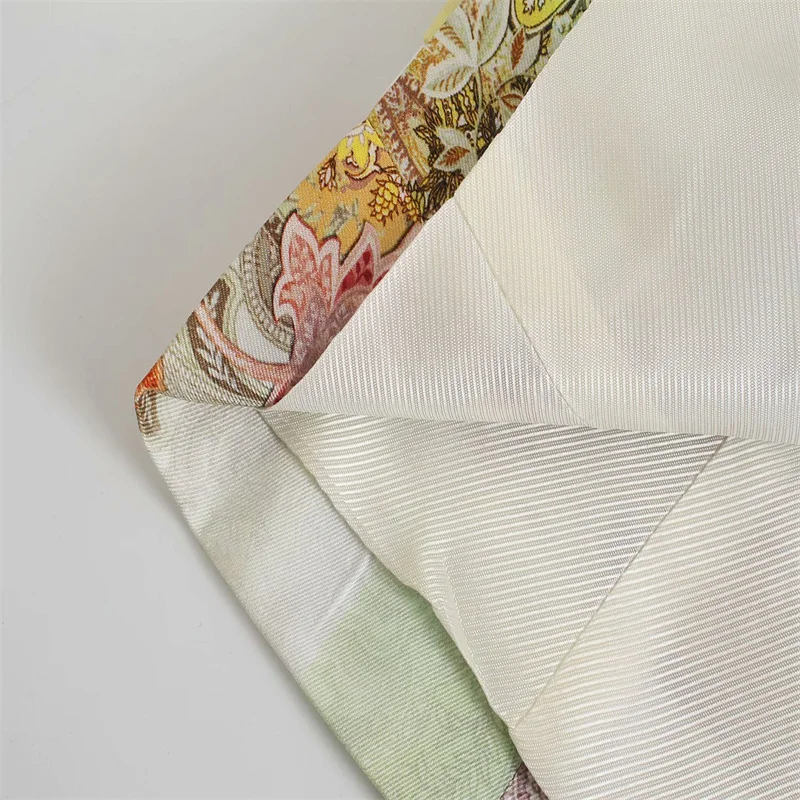 

Summer Printed Chic Blazers Women Za 2021 Vintage Lapel Cllar Long Sleeve Blazer Casual Loose Front Pocket Fashion Woman Blazer