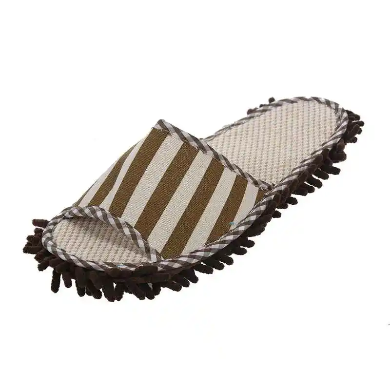 Пара домашних полов полировка Уборка Пыли обувь швабры тапочки (кофе)|Чистящие