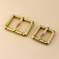brass metal heel bar buckle end bar roller buckle rectangle single pin for leather craft bag belt strap 4 sizes available