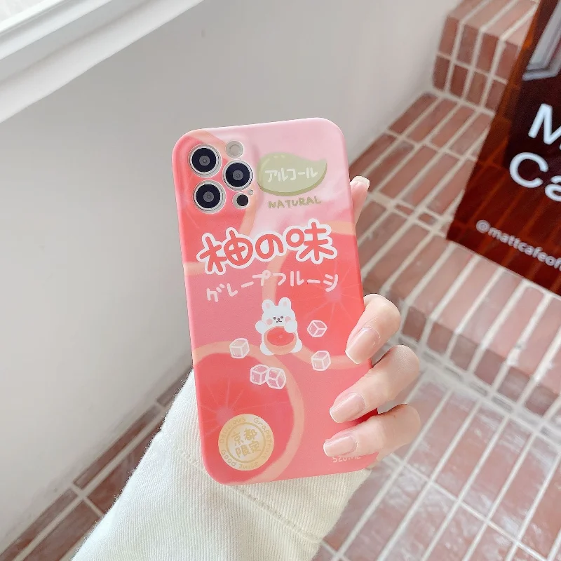 

Cute Pink Peach Phone Case for iPhone 11 12 Pro Max 12mini Silicone Case 8 7plus Xs XR Camera Lens Protection Back Cover