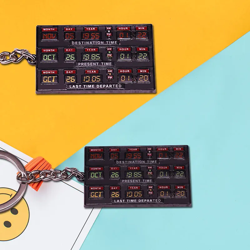 

Back To The Future 2 Time Circuits Enamel Keyring BTTF Keychain Doc Brown Marty McFly TimeTravel Sci Fi Movie Buff Gift