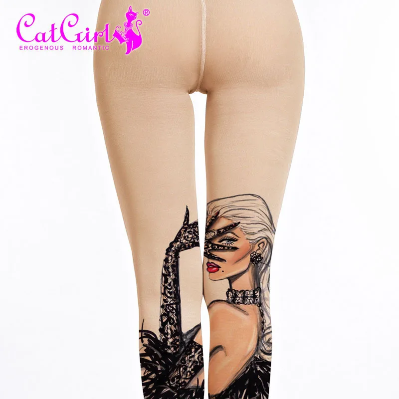 

2021 new summer high waist pantyhose stockings women thin leggings stockings fashion personality punk stockings casual leggings