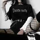 Женская футболка с коротким рукавом Death Note y2k, винтажная готическая одежда большого размера, 2021