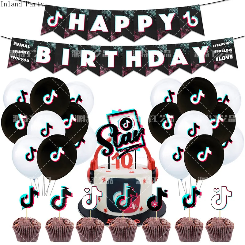 

Video Theme Party Decoration Latex Balloons Cake Toppers Banner Baby Shower Balloon Kids Birthday Party Backdrop Supplies