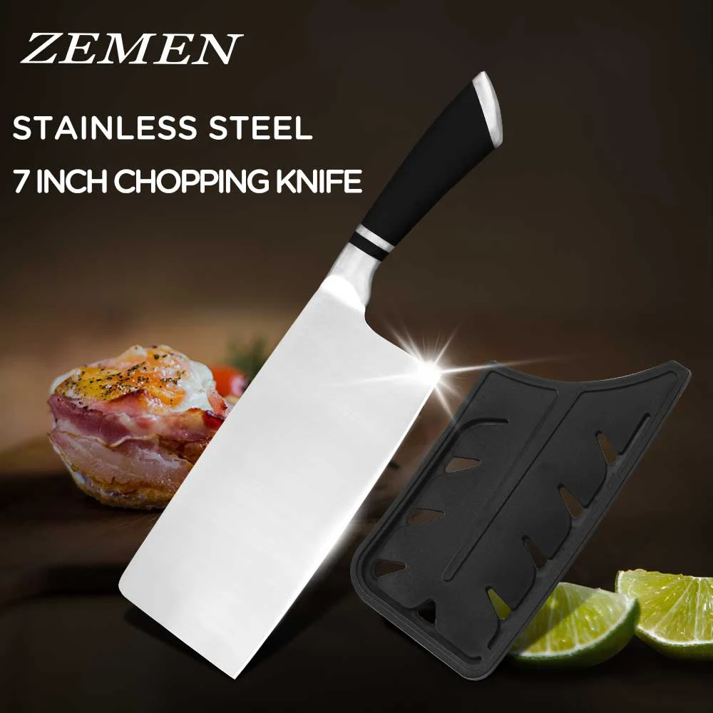 ZEMEN ножи кухонный нож разделочный китайский из нержавеющей стали 7 дюймов овощной