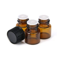 100pcs 1ml empty glass sample bottle for essential oil perfume travel trial multifunction amber essence container bottles