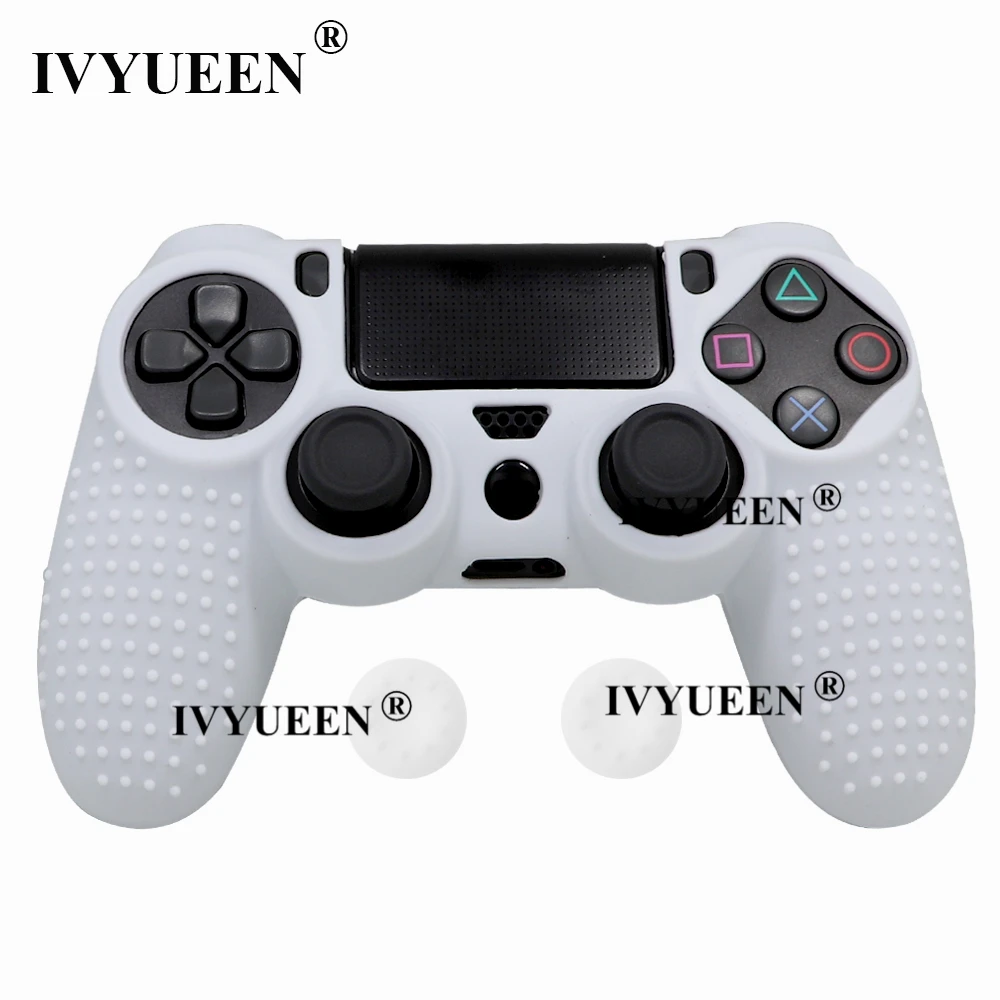 IVYUEEN 25 цветов Противоскользящий силиконовый чехол для sony playstation Dualshock 4 PS4 DS4 Pro тонкий контроллер и ручка - Цвет: White