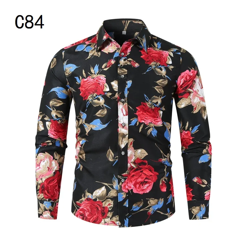 

Men's Wear Spring Autumn 2022 New Arrival Large-size Long-sleeve Printed Shirt