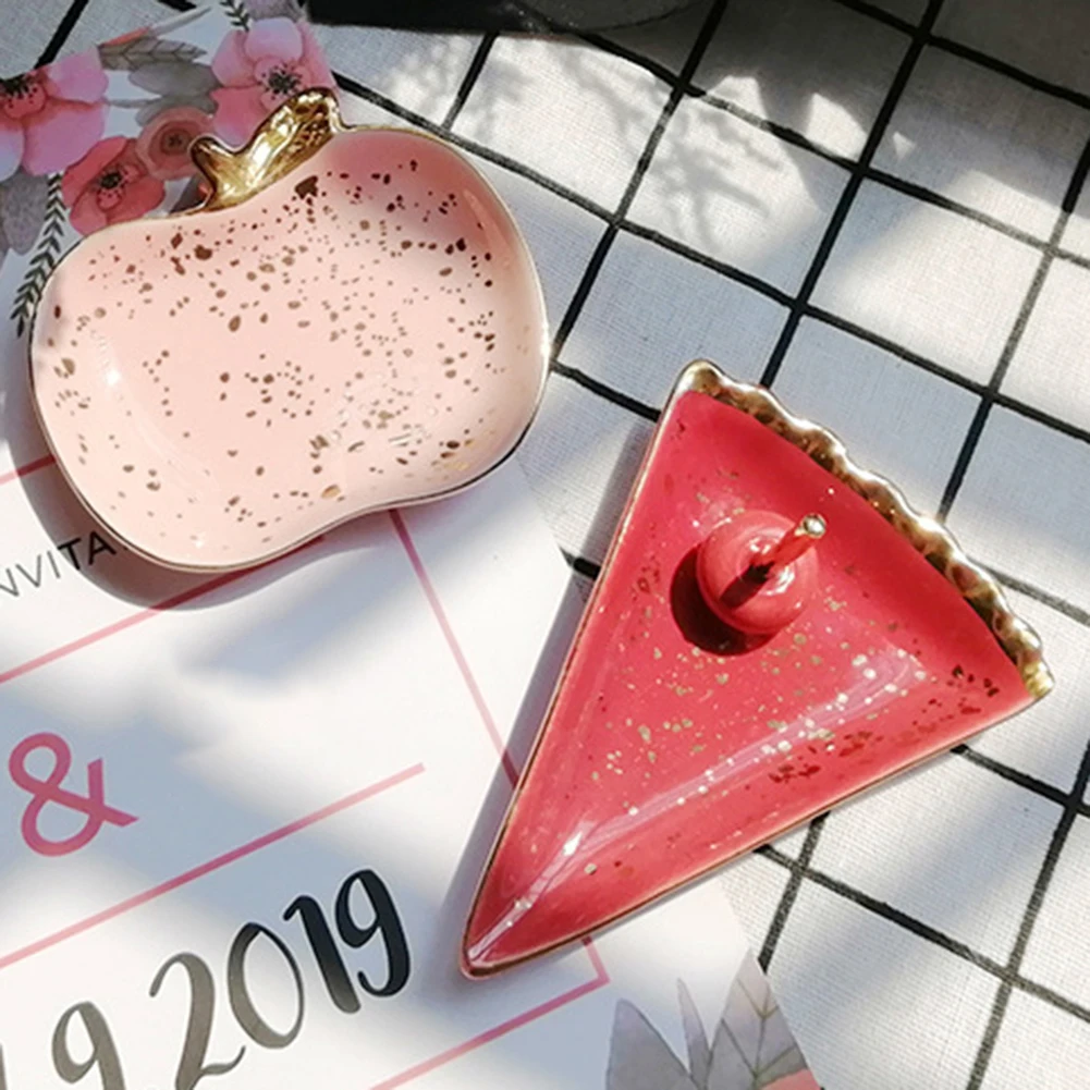 Ceramic Watermelon Apples Shape Earrings Necklace Jewelry Storage Dish Plate | Украшения и аксессуары