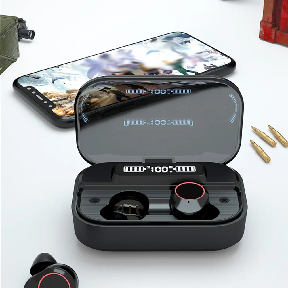 

Bluetooth-Compatible Earphone V5.1 IPX7 Waterproof with 1200mAH Charging Case