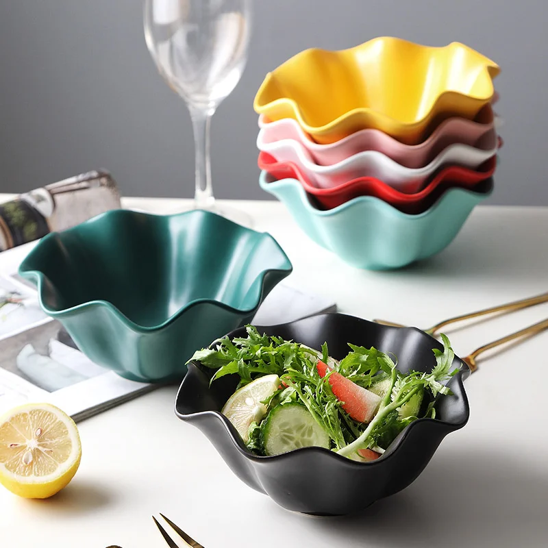 

Nordic Творческий матовый керамический столовая посуда фруктовый салат десерт чаша для микроволновой печи Микроволновая печь выпечки чаша