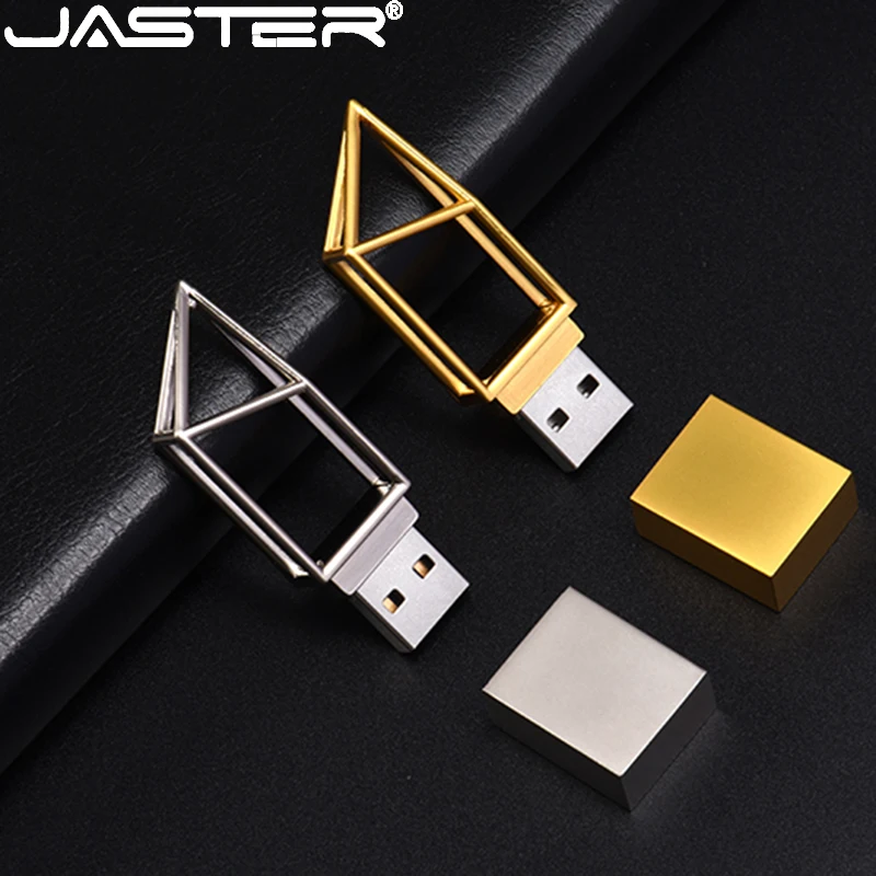 Портативный металлический серебристый USB флеш-накопитель JASTER 4 ГБ 8 16 32 64 золотой
