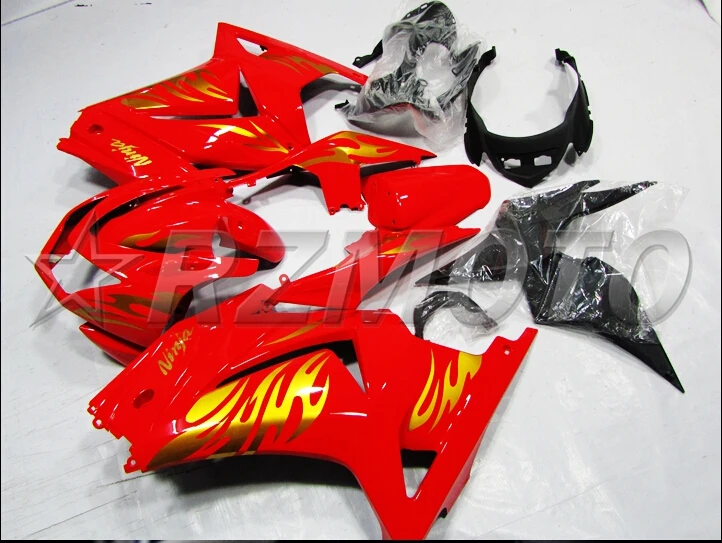 

NEW ABS Full Fairings Kit Fit for Kawasaki Ninja 250 EX250 ZX250R 2008 2009 2010 2011 2012 08 09 10 11 12 13 14 Red Golden