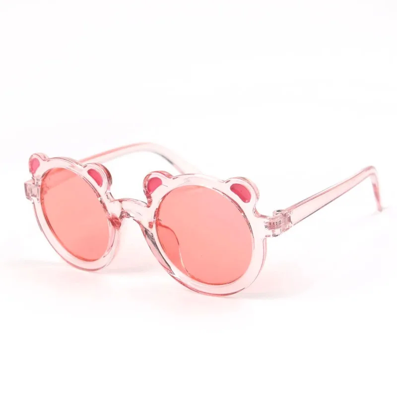 

New Kids Sunglasses Cartoon Bear Shape Frame Girls Children Sun Glasses Round Street Beat Baby Boys Eyeglasses UV400 Eyewear