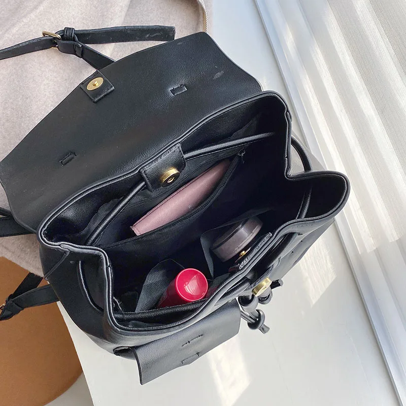 Классический женский рюкзак модная однотонная дорожная сумка повседневный