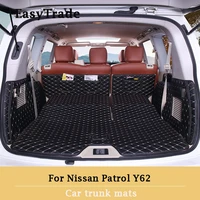 for nissan patrol y62 2015 2019 2020 2021 car trunk mat anti dirty pad leather all inclusive protection cushion accessories
