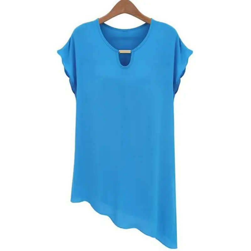 Женская шифоновая блузка с коротким рукавом свободного покроя | одежда